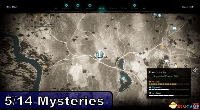 《刺客信条：英灵殿》全收集图文攻略 全财富神秘传说文物装备技能等收集品位置