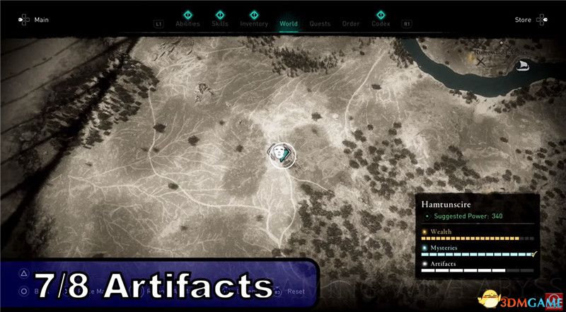 《刺客信条：英灵殿》全收集图文攻略 全财富神秘传说文物装备技能等收集品位置