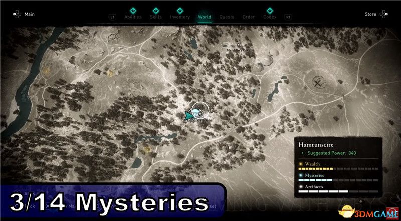 《刺客信条：英灵殿》全收集图文攻略 全财富神秘传说文物装备技能等收集品位置