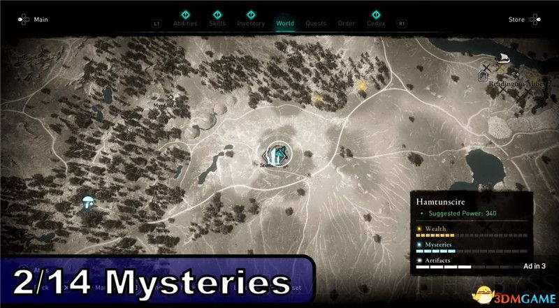 《刺客信条：英灵殿》全收集图文攻略 全财富神秘传说文物装备技能等收集品位置