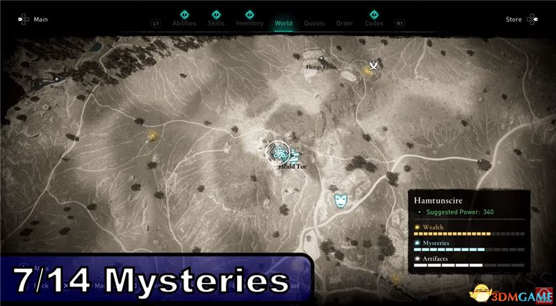 《刺客信条：英灵殿》全收集图文攻略 全财富神秘传说文物装备技能等收集品位置