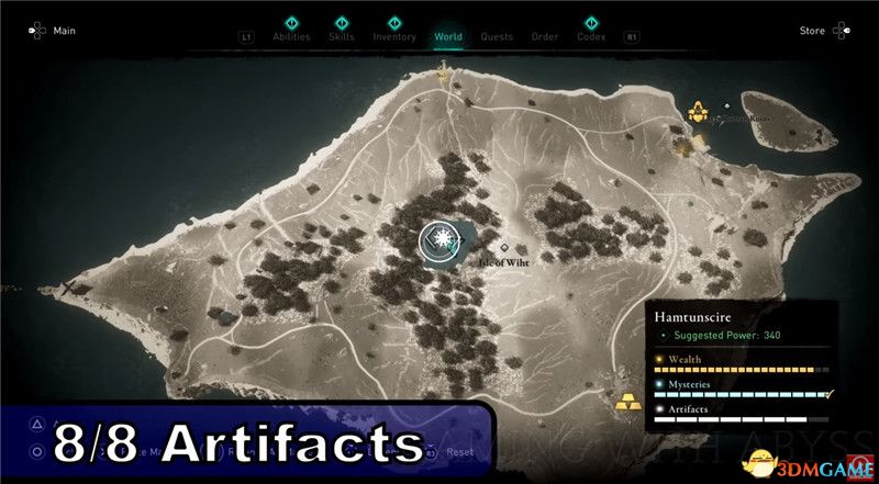 《刺客信条：英灵殿》全收集图文攻略 全财富神秘传说文物装备技能等收集品位置