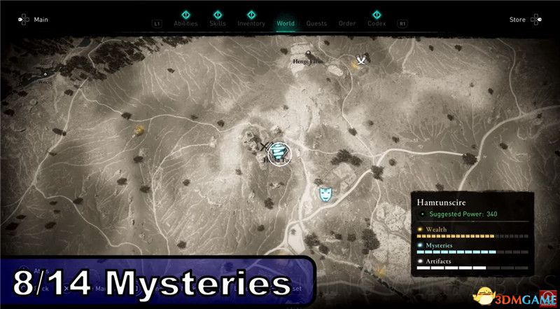 《刺客信条：英灵殿》全收集图文攻略 全财富神秘传说文物装备技能等收集品位置