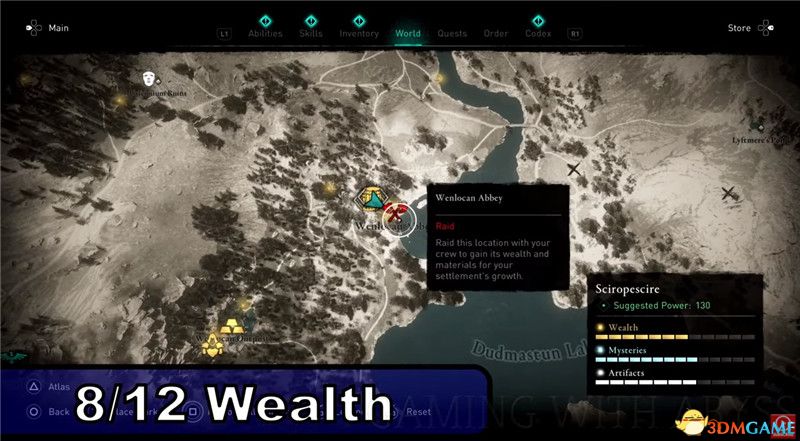 《刺客信条：英灵殿》全收集图文攻略 全财富神秘传说文物装备技能等收集品位置