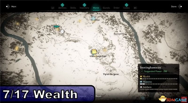 《刺客信条：英灵殿》全收集图文攻略 全财富神秘传说文物装备技能等收集品位置