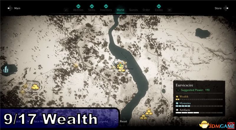 《刺客信条：英灵殿》全收集图文攻略 全财富神秘传说文物装备技能等收集品位置