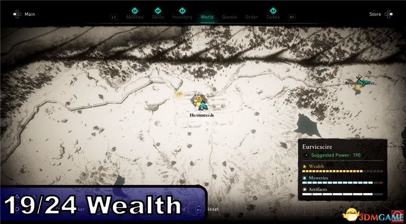 《刺客信条：英灵殿》全收集图文攻略 全财富神秘传说文物装备技能等收集品位置