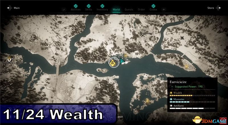 《刺客信条：英灵殿》全收集图文攻略 全财富神秘传说文物装备技能等收集品位置