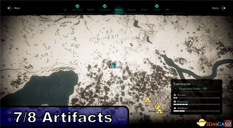 《刺客信条：英灵殿》全收集图文攻略 全财富神秘传说文物装备技能等收集品位置