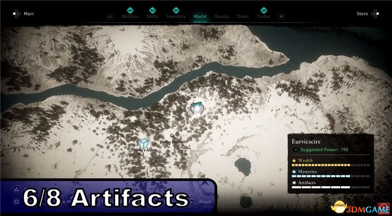 《刺客信条：英灵殿》全收集图文攻略 全财富神秘传说文物装备技能等收集品位置