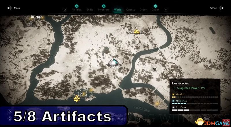 《刺客信条：英灵殿》全收集图文攻略 全财富神秘传说文物装备技能等收集品位置