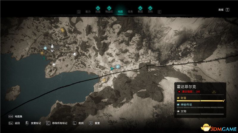 《刺客信条：英灵殿》全收集图文攻略 全财富神秘传说文物装备技能等收集品位置