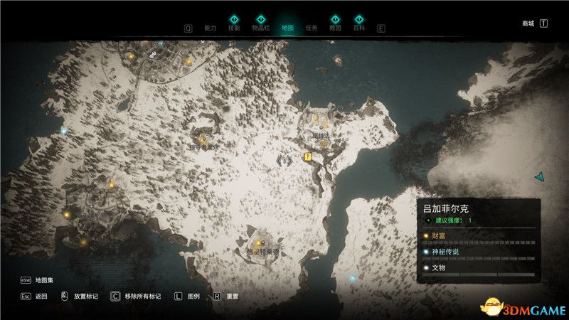 《刺客信条：英灵殿》全收集攻略 全武器套装+斗句+世界事件+宝藏收集
