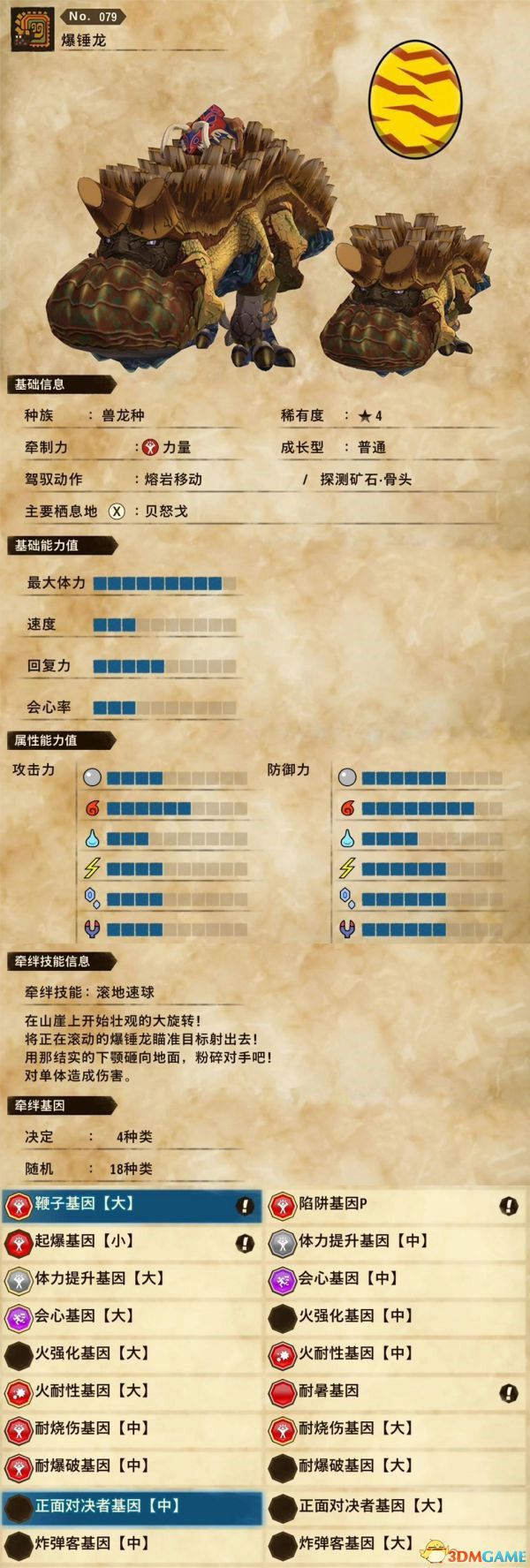 《怪物猎人物语2：破灭之翼》全随行兽图鉴 随行兽能力详解