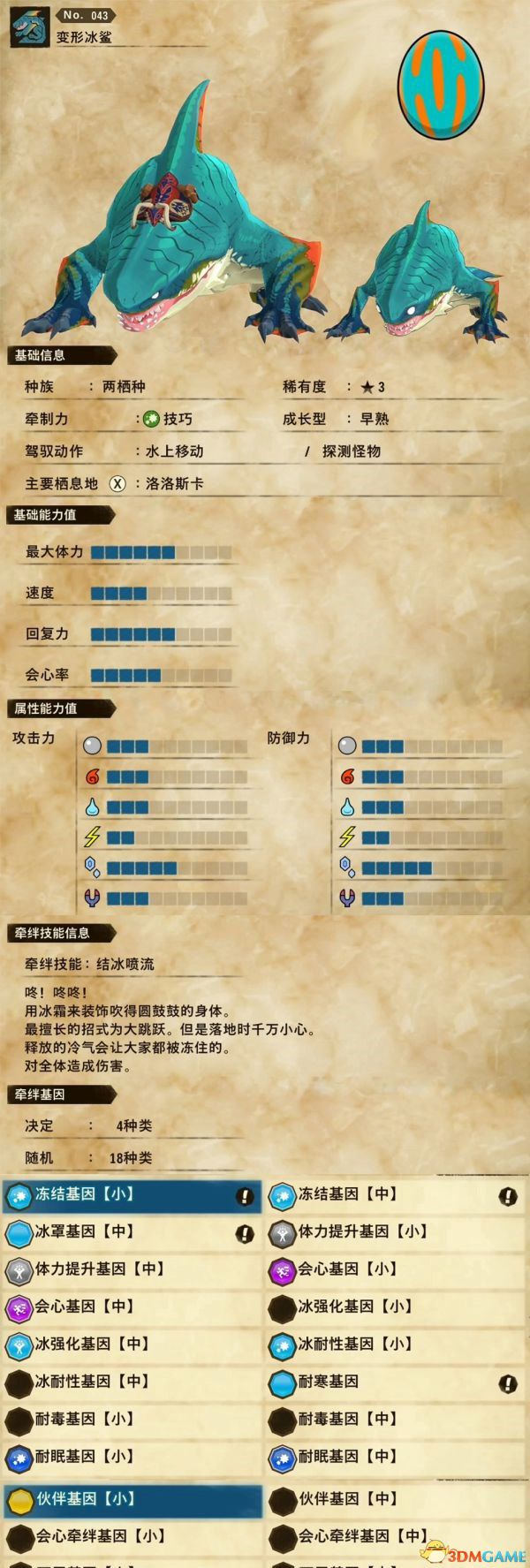 《怪物猎人物语2：破灭之翼》全随行兽图鉴 随行兽能力详解