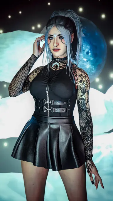 《赛博朋克2077》哥特式连衣皮裙MOD