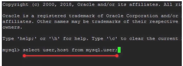 mysql怎么查看命令行数据库所有用户