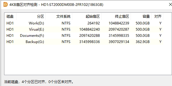 diskgenius怎么分区4K扇区对齐检测
