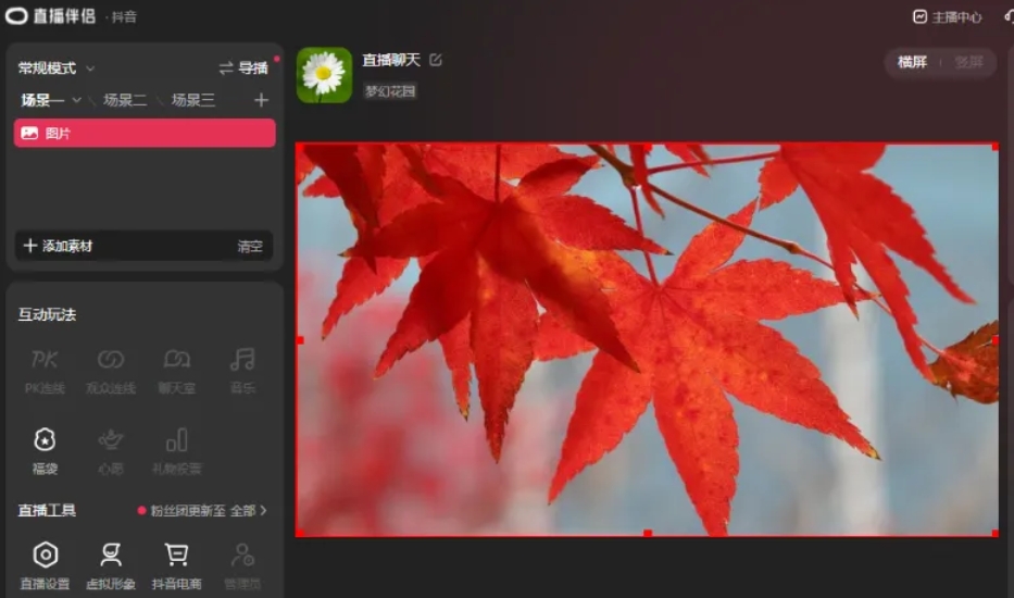 抖音直播伴侣怎么添加背景图片