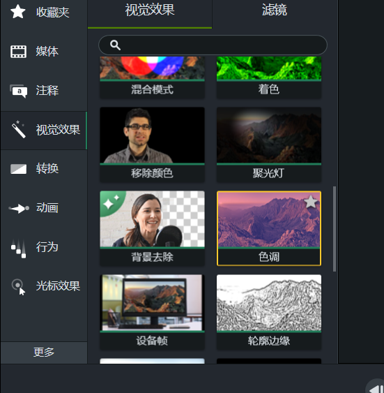 Camtasia2024内置滤镜有哪些