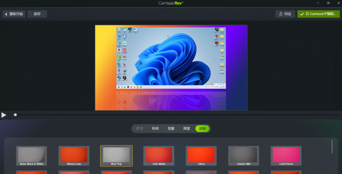 Camtasia2024内置滤镜有哪些