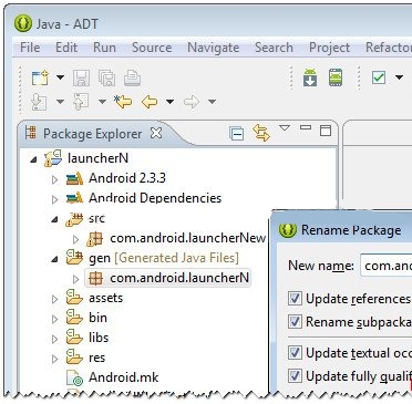 eclipse如何修改包名
