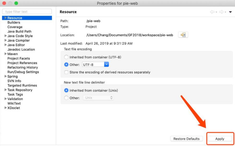 eclipse怎么重设项目编码
