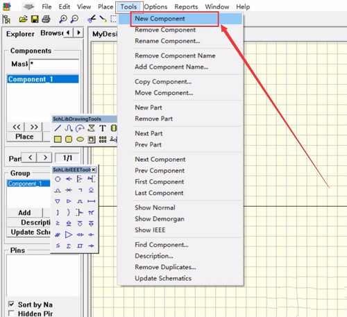 Protel99se如何绘制sch(原理图)的元器件库
