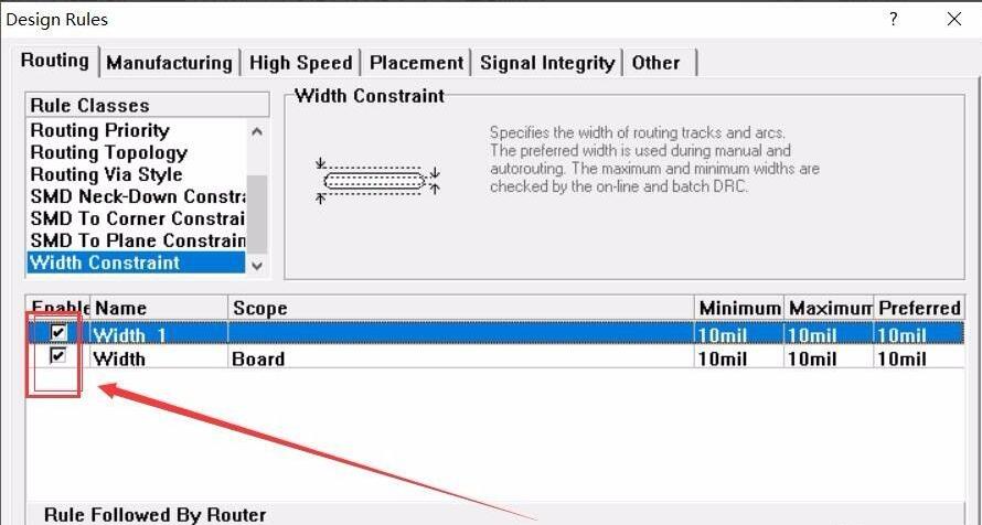 Protel99se怎么设置PCB线宽