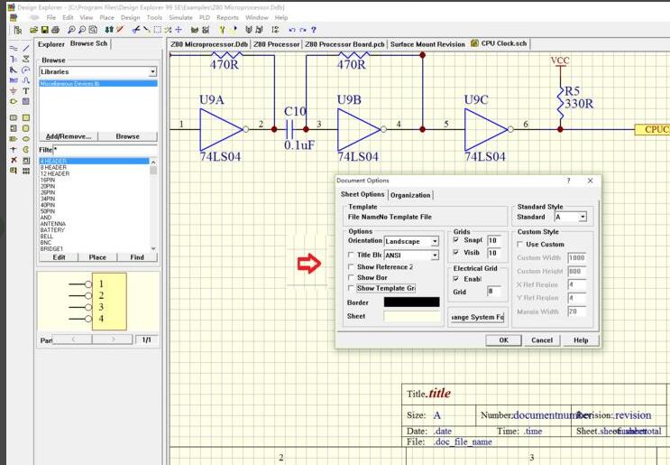 Protel99se怎么设置原理图模板
