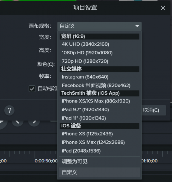 Camtasia怎么调视频分辨率
