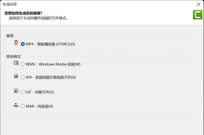 Camtasia导出视频播放错误