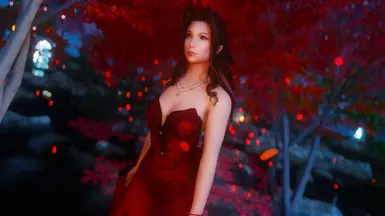 《上古卷轴5：天际重制版》最终幻想7爱丽丝红裙外观MOD