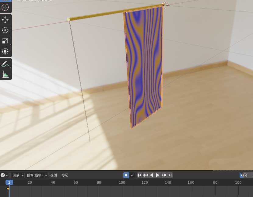 blender2.9怎么制作日式左右推拉窗帘效果的动画