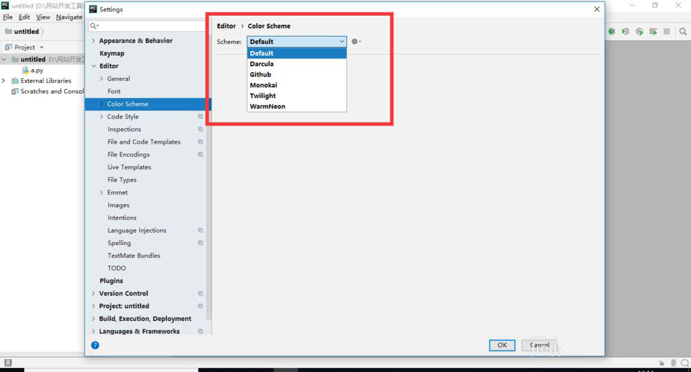 PyCharm深色窗口背景色怎么设置