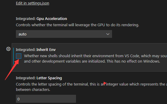 vscode怎么关闭it环境