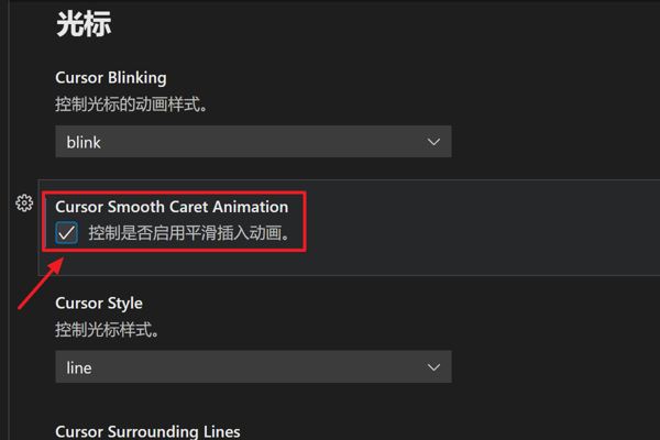 VScode怎么设置动画平滑插入