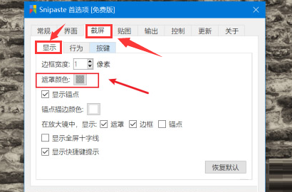 Snipaste怎么设置环境遮罩色