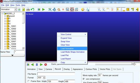 Adams录制仿真视频的方法