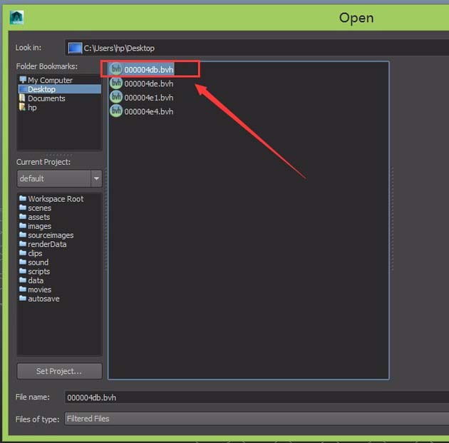 maya打开BVH数据的方法