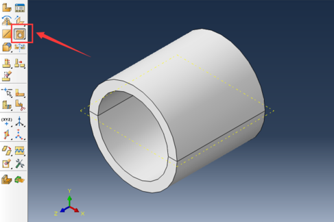 Abaqus在曲面上面打孔