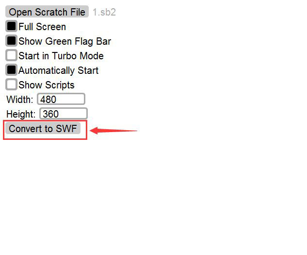 scratch文件转换成swf格式