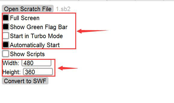 scratch文件转换成swf格式