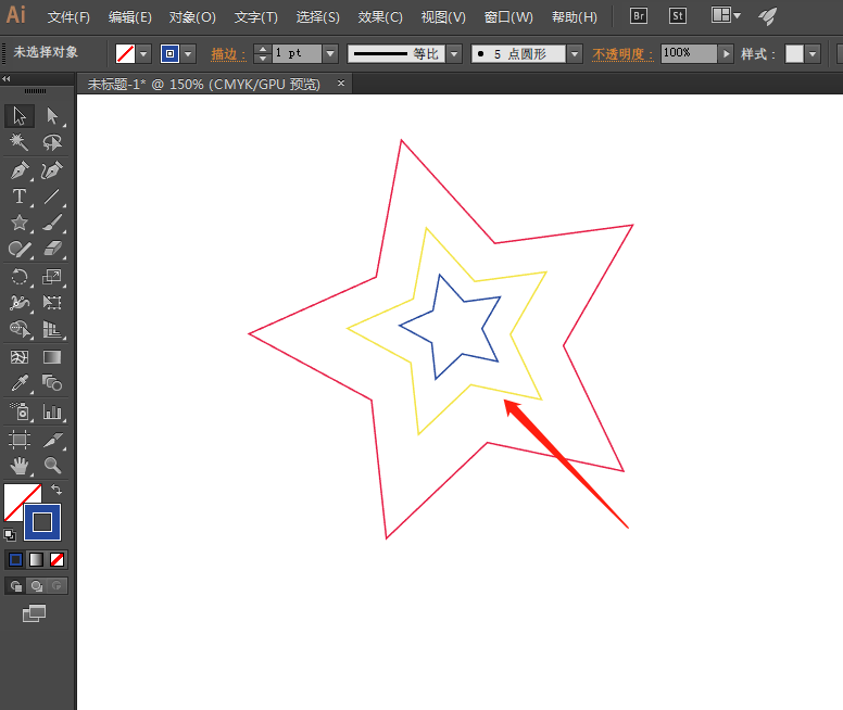ai怎么制作渐变五角星