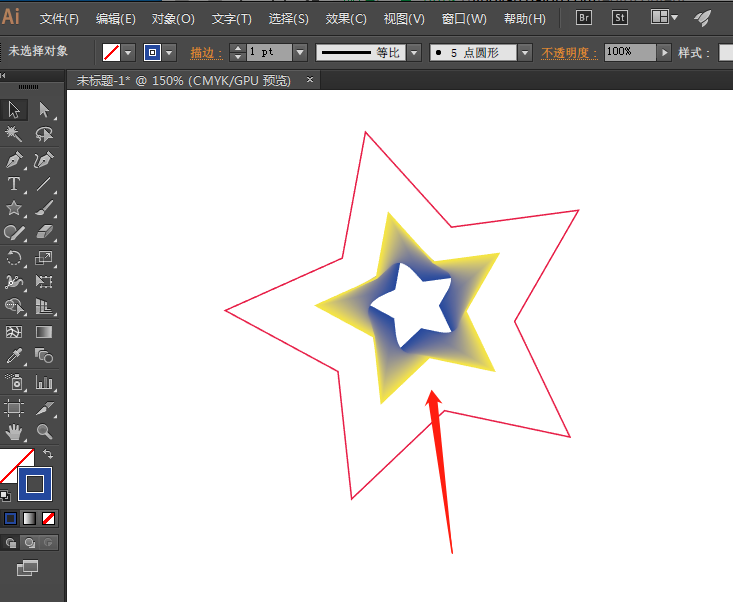 ai怎么制作渐变五角星