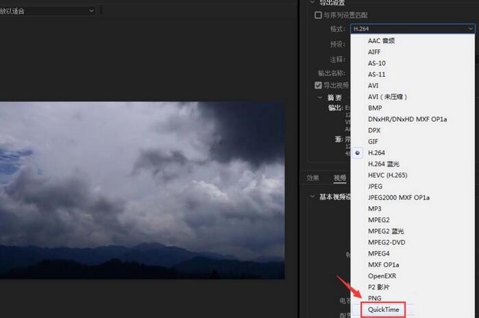premiere视频导出为mov格式文件的步骤