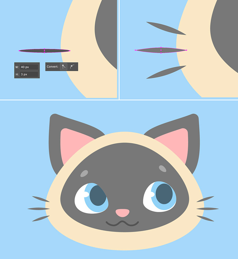 AI怎样绘制卡通萌萌风格暹罗猫图像