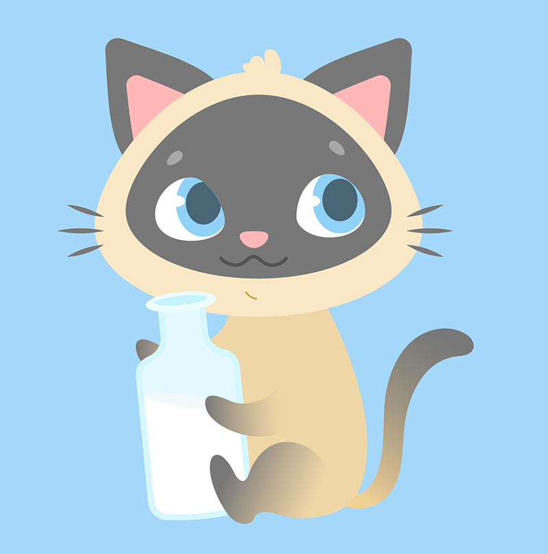 AI怎样绘制卡通萌萌风格暹罗猫图像