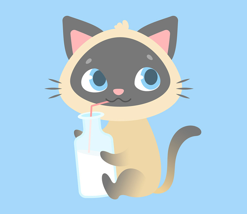 AI怎样绘制卡通萌萌风格暹罗猫图像