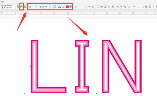 CDR怎么制作中心虚线字体